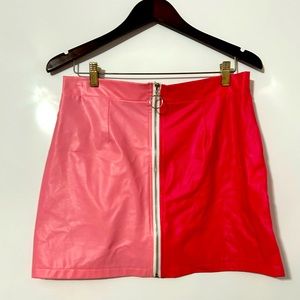Shein Hot Pink Two Tone Skirt Zipper